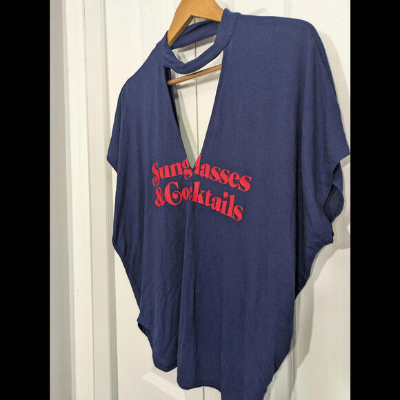 Express NWT Women's Size Small Blue Shirt Top Beach - Picture 2 of 5